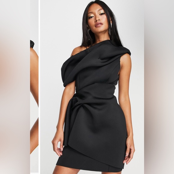ASOS DESIGN fallen one shoulder mini dress - Picture 1 of 4